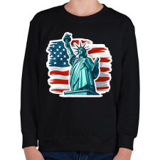 PRINTFASHION Usa liberty - Gyerek pulóver - Fekete gyerek pulóver, kardigán