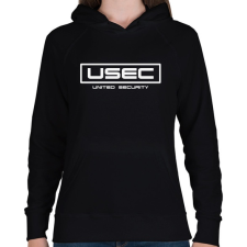 PRINTFASHION USEC - United Security - Női kapucnis pulóver - Fekete női pulóver, kardigán
