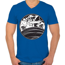 PRINTFASHION USS enterprise - Férfi V-nyakú póló - Királykék