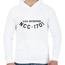 PRINTFASHION USS Enterprisee NCC - Férfi kapucnis pulóver - Fehér férfi pulóver, kardigán