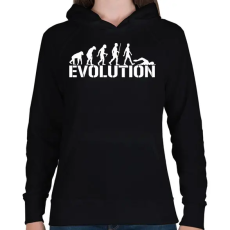 PRINTFASHION Úszás evolúció - Női kapucnis pulóver - Fekete