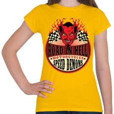 PRINTFASHION Út a pokolban - Női póló - Sárga