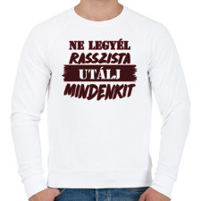 PRINTFASHION Utálj mindenkit - Férfi pulóver - Fehér férfi pulóver, kardigán