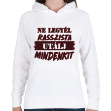 PRINTFASHION Utálj mindenkit - Női kapucnis pulóver - Fehér női pulóver, kardigán