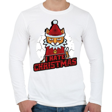 PRINTFASHION Utálom a Karácsonyt - Férfi hosszú ujjú póló - Fehér