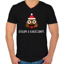 PRINTFASHION UTÁLOM A KARÁCSONYT - Férfi V-nyakú póló - Fekete férfi póló