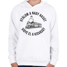PRINTFASHION Utálom a nagyhasút - Gyerek kapucnis pulóver - Fehér