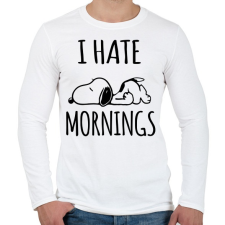 PRINTFASHION Utálom a reggeleket - Férfi hosszú ujjú póló - Fehér férfi póló