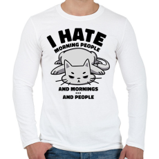 PRINTFASHION Utálom a reggeleket - Férfi hosszú ujjú póló - Fehér