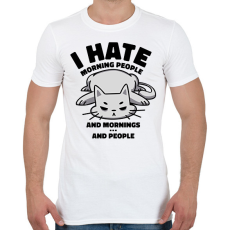 PRINTFASHION Utálom a reggeleket - Férfi póló - Fehér