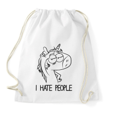 PRINTFASHION Utálom az embereket - Sportzsák, Tornazsák - Fehér tornazsák