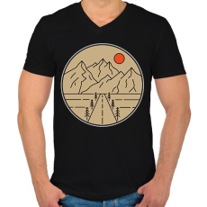 PRINTFASHION Utazás, túra - Férfi V-nyakú póló - Fekete