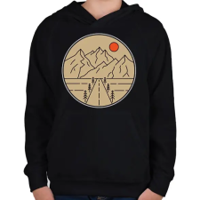 PRINTFASHION Utazás, túra - Gyerek kapucnis pulóver - Fekete gyerek pulóver, kardigán