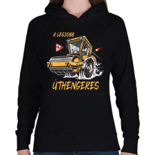 PRINTFASHION Úthenger - Női kapucnis pulóver - Fekete női pulóver, kardigán