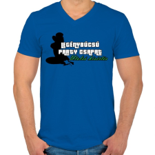 PRINTFASHION Utolsó kísértés - Férfi V-nyakú póló - Királykék férfi póló