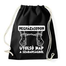 PRINTFASHION Utolsó nap a szabadságból fehér - Sportzsák, Tornazsák - Fekete tornazsák