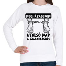 PRINTFASHION Utolsó nap a szabadságból fekete - Női pulóver - Fehér női pulóver, kardigán