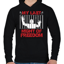 PRINTFASHION Utolsó szabad éjszaka 2 - Legénybúcsú - Férfi kapucnis pulóver - Fekete férfi pulóver, kardigán