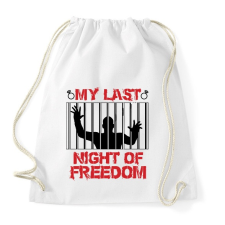 PRINTFASHION Utolsó szabad éjszaka - Legénybúcsú - Sportzsák, Tornazsák - Fehér tornazsák