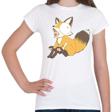 PRINTFASHION Üvöltő róka - Női póló - Fehér