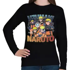 PRINTFASHION Uzumaki Naruto - Női pulóver - Fekete női pulóver, kardigán