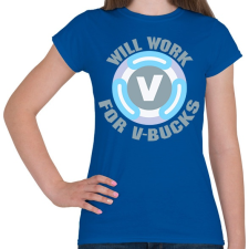 PRINTFASHION V-buck - Női póló - Királykék női póló