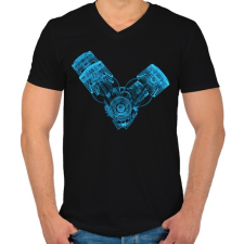 PRINTFASHION v engine xray - Férfi V-nyakú póló - Fekete férfi póló