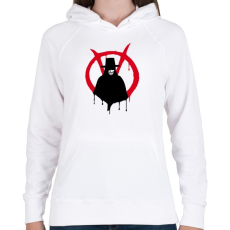PRINTFASHION V for vendetta - Női kapucnis pulóver - Fehér