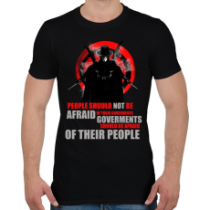 PRINTFASHION v for vendetta quotes - Férfi póló - Fekete