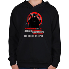 PRINTFASHION v for vendetta quotes - Gyerek kapucnis pulóver - Fekete gyerek pulóver, kardigán