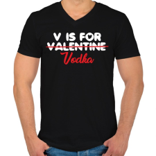 PRINTFASHION V is for Vodka - Férfi V-nyakú póló - Fekete férfi póló