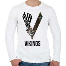 PRINTFASHION V - Vikings - Férfi hosszú ujjú póló - Fehér férfi póló