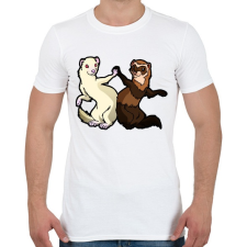 PRINTFASHION Vadas és albínó görénypáros - Férfi póló - Fehér férfi póló