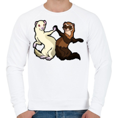 PRINTFASHION Vadas és albínó görénypáros - Férfi pulóver - Fehér