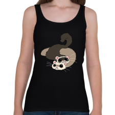PRINTFASHION Vadas és bézs színű vadászgörények - Női atléta - Fekete női trikó