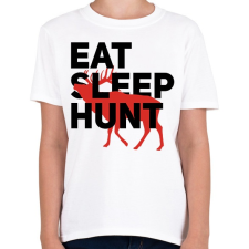 PRINTFASHION Vadász (Eat Sleep Hunt) - Gyerek póló - Fehér gyerek póló