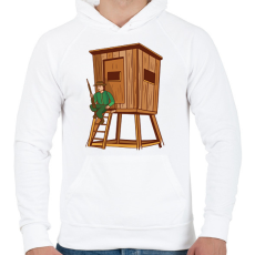 PRINTFASHION Vadász - Férfi kapucnis pulóver - Fehér