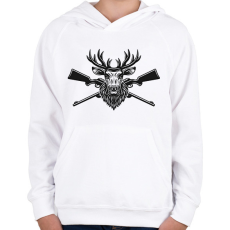 PRINTFASHION vadász - Gyerek kapucnis pulóver - Fehér