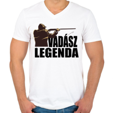 PRINTFASHION Vadász Legenda - Férfi V-nyakú póló - Fehér
