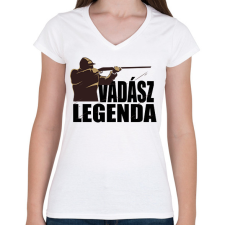 PRINTFASHION Vadász Legenda - Női V-nyakú póló - Fehér női póló