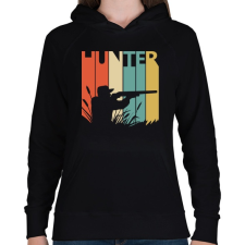 PRINTFASHION Vadászat - Női kapucnis pulóver - Fekete női pulóver, kardigán