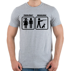 PRINTFASHION Vadászat - probléma megoldva - Férfi póló - Sport szürke