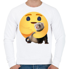 PRINTFASHION Vadászgörény - Férfi pulóver - Fehér férfi pulóver, kardigán