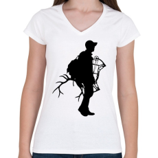 PRINTFASHION Vadászíjász - Női V-nyakú póló - Fehér