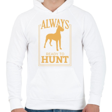 PRINTFASHION Vadászkutya - Férfi kapucnis pulóver - Fehér