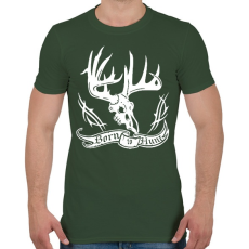 PRINTFASHION Vadásznak született - Férfi póló - Katonazöld