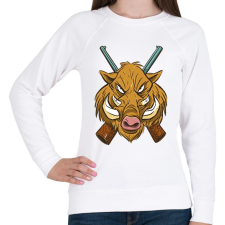 PRINTFASHION Vaddisznó - Női pulóver - Fehér női pulóver, kardigán