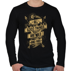 PRINTFASHION Vadon és szabadon - Férfi hosszú ujjú póló - Fekete
