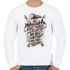 PRINTFASHION Vadon és szabadon - Férfi pulóver - Fehér férfi pulóver, kardigán