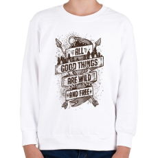 PRINTFASHION Vadon és szabadon - Gyerek pulóver - Fehér